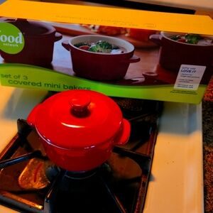 Food Network Red Covered Mini Bakers Set for Kitchen